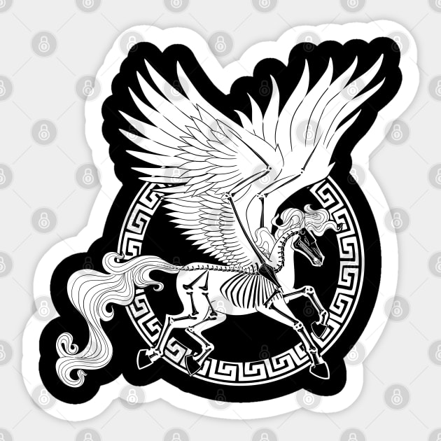 Greek Pegasus (white, no background) Sticker by MissIvoryRainbow